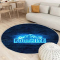 Tapis Fortnite Logo Bleu - Rond Rare, Doux, Livraison Gratuite