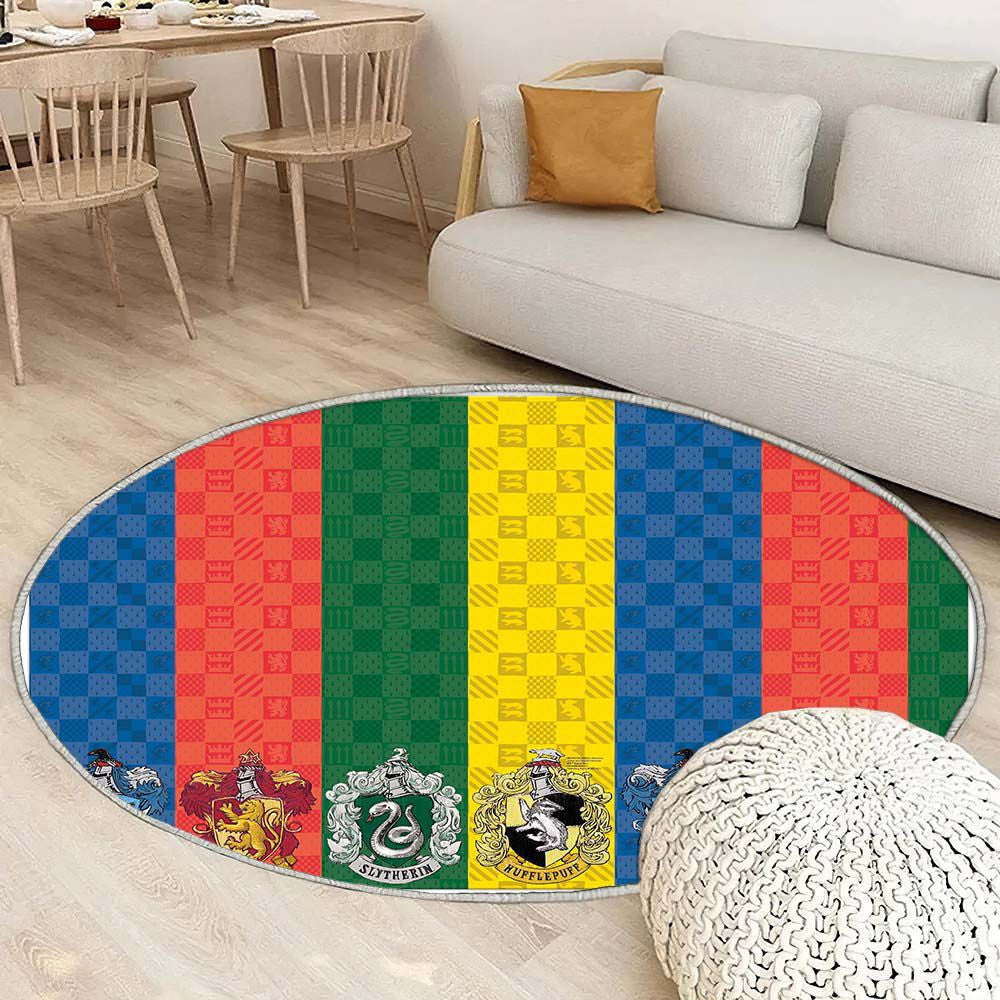 Tapis Poudlard Magique - Rond Rare, Doux, Livraison Gratuite