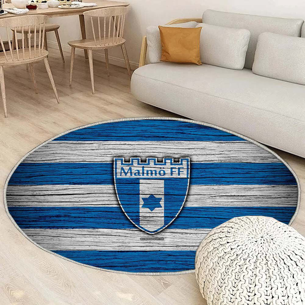 Tapis Malmö FF 1 - Rond Rare, Doux, Livraison Gratuite