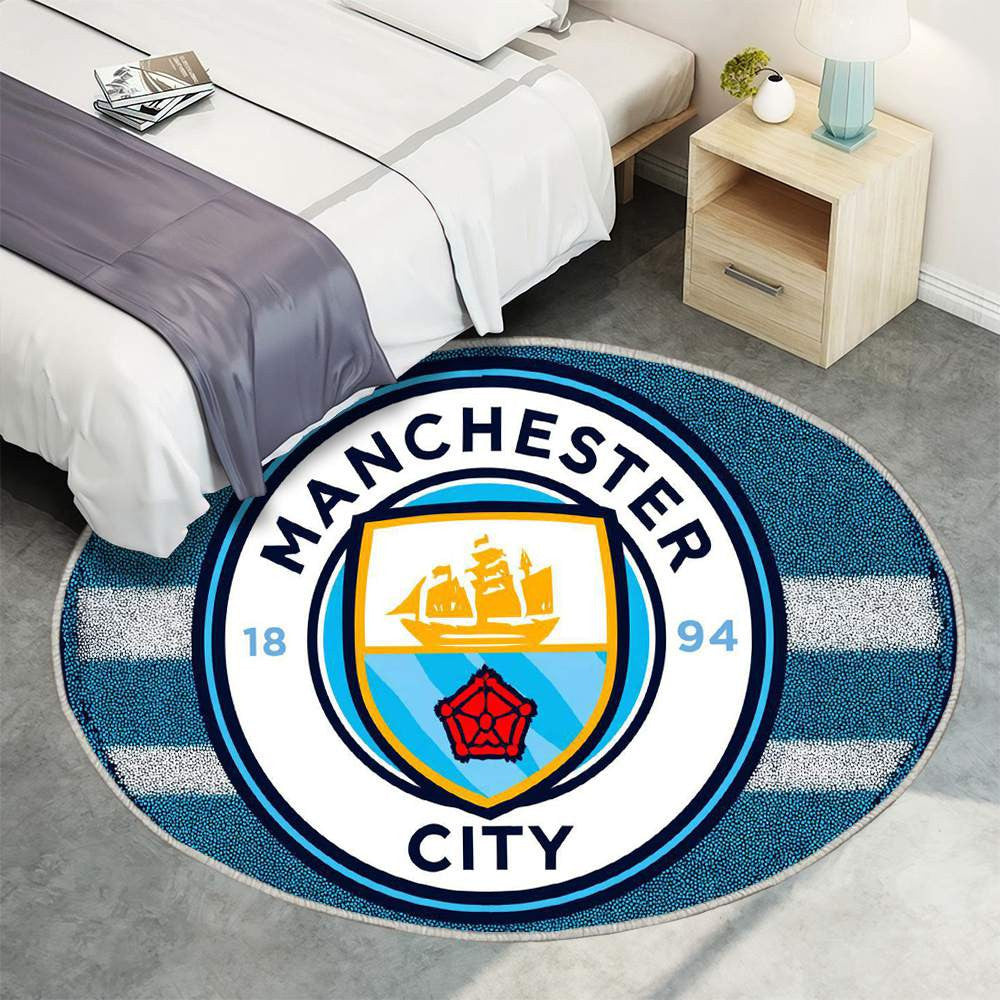 Tapis Manchester City Épuré Logo à offrir – une déco football qui donne du caractère à la salle de jeu