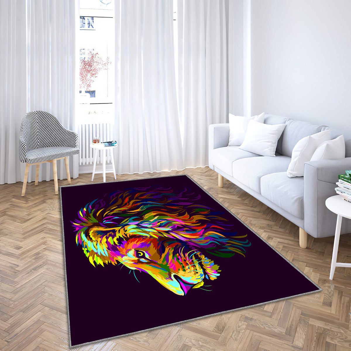 Abstract Colorful Male Lion