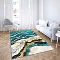 Blue And Yellow (Gold) Abstract-Abstract Turquoise