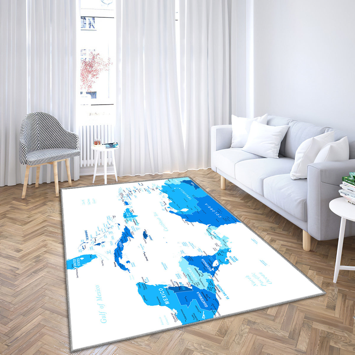 Central America map - highly detailed vector illustration multi panel canvas wall art
