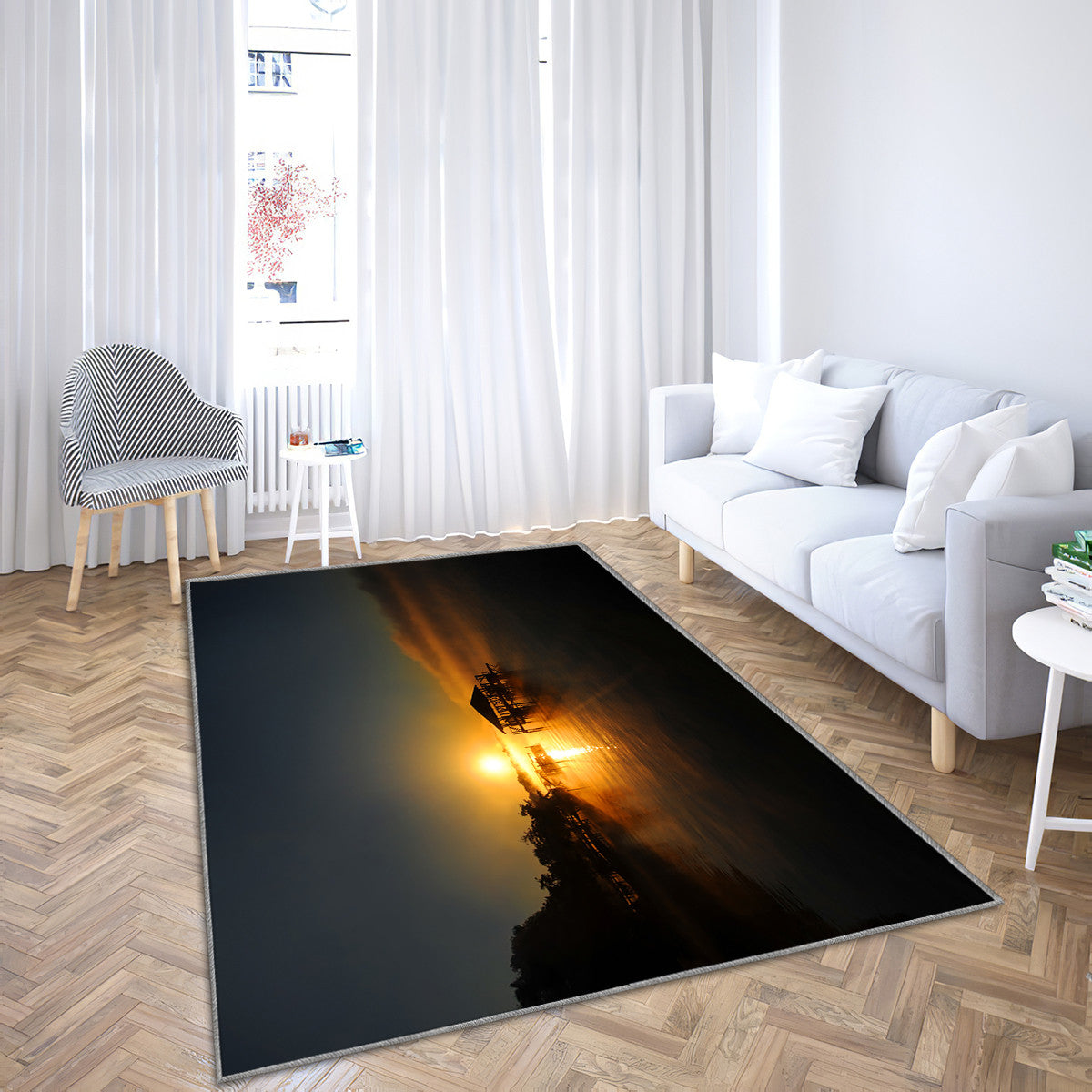 Lake Chicot is bathed in golden sunrise multi panel canvas wall art