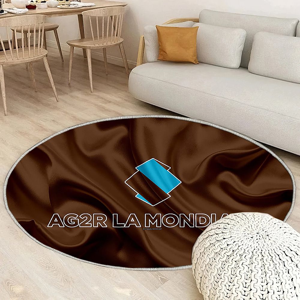 Ag2R La Mondiale Logo Bride En Soie Marron Tapis Sol - Tapis De Salon, Course Vélo France Tapis Art, Tapis pour la décoration de la maison
