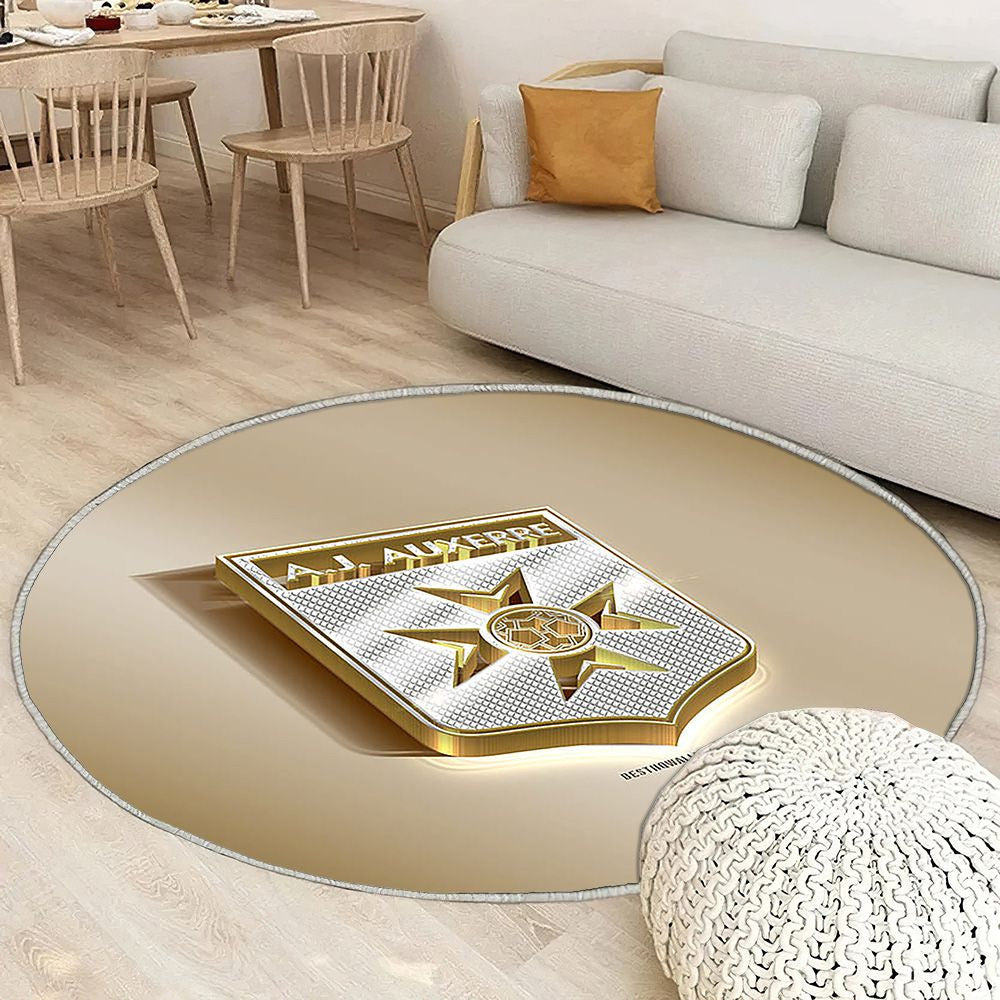 Aj Auxerre Tapis Sol - Tapis De Salon, Or Silverauxerre France Tapis Art, Tapis pour la décoration de la maison