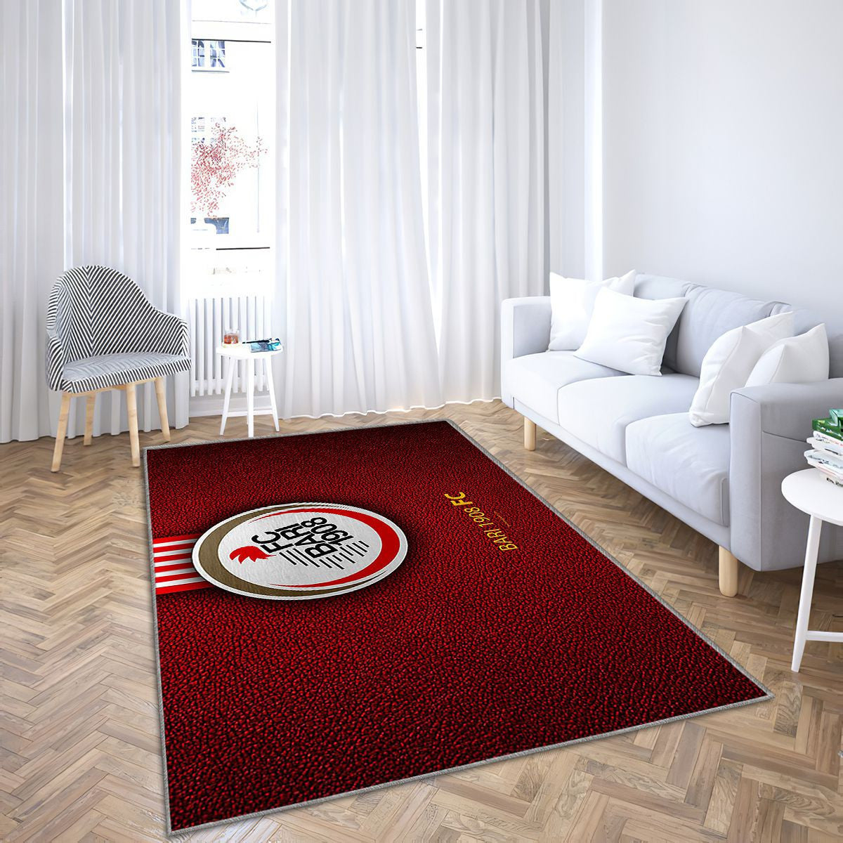 Club de football italien de Bari 1908 Tapis Sol - Tapis De Salon, Bari Italie Serie B Tapis Art, Tapis pour la décoration de la maison