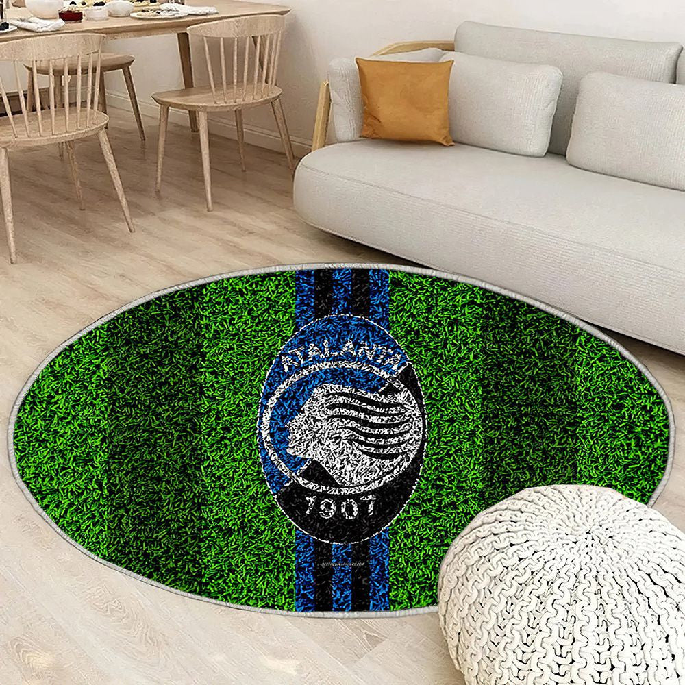 Logo Atalanta Bc Tapis Sol - Tapis De Salon, Club De Football Italien Bleu Noir Tapis Art, Tapis pour la décoration de la maison