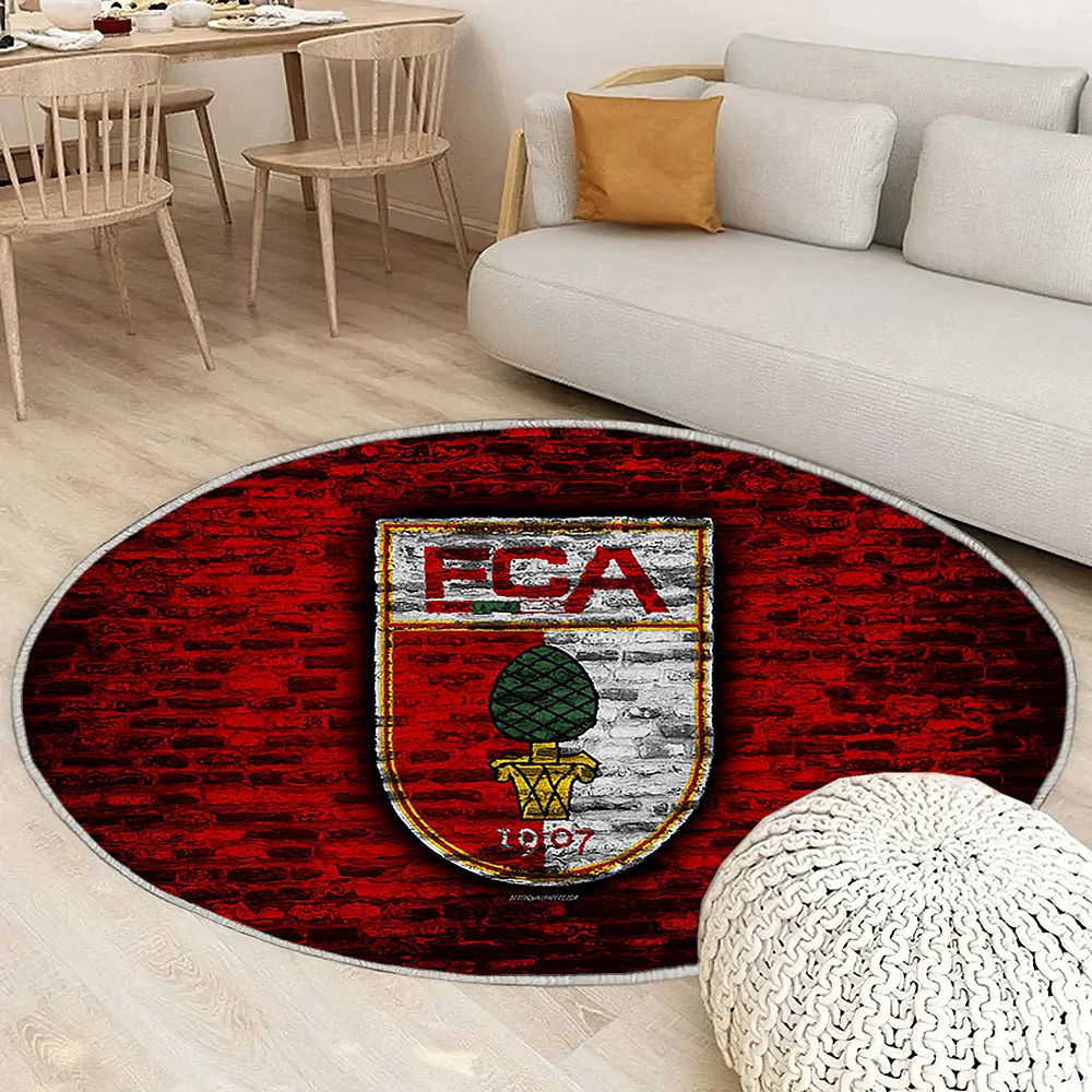 Augsburg Fc Tapis Sol - Tapis De Salon, Mur De Briques Rouges Bundesliga Club De Football Allemand Tapis Art, Tapis pour la décoration de la maison