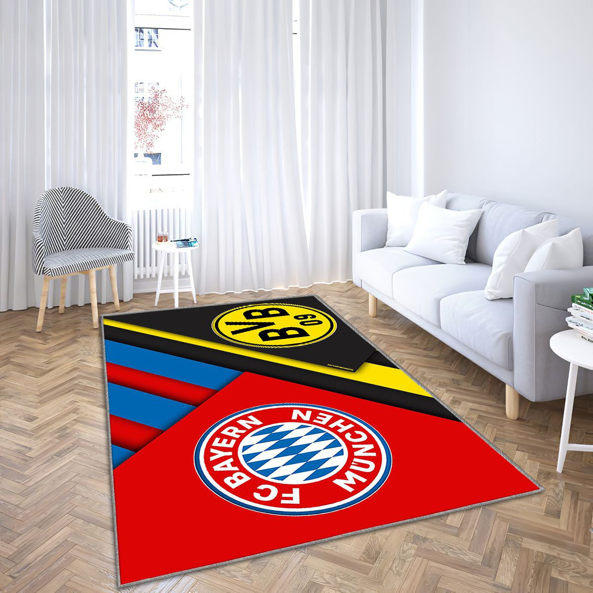 Bayern Munich Tapis Sol - Tapis De Salon, Borussia Dortmund Coupe d'Allemagne Bundesligas Tapis Art, Tapis pour la décoration de la maison