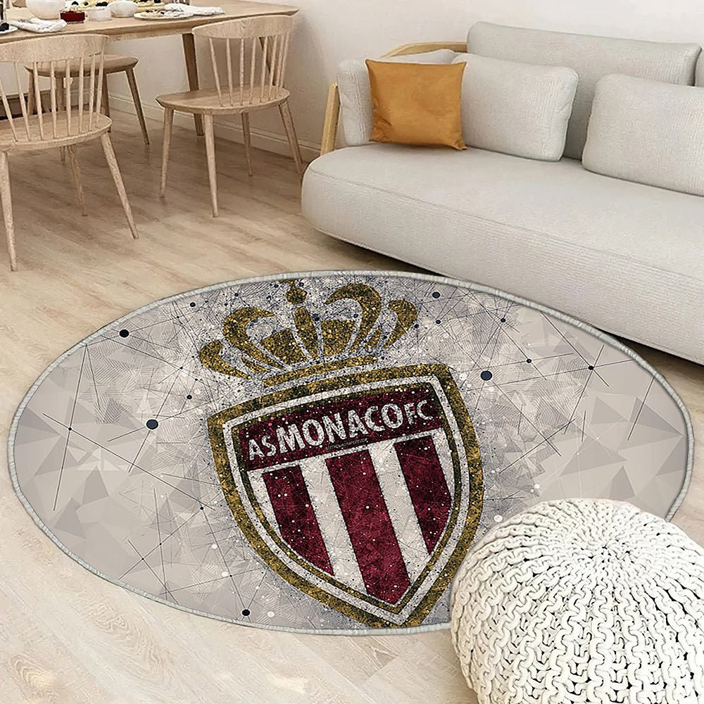 Comme Monaco Fc Art Géométrique Tapis Sol - Tapis De Salon, Fond Gris Monaco Tapis Art, Tapis pour la décoration de la maison