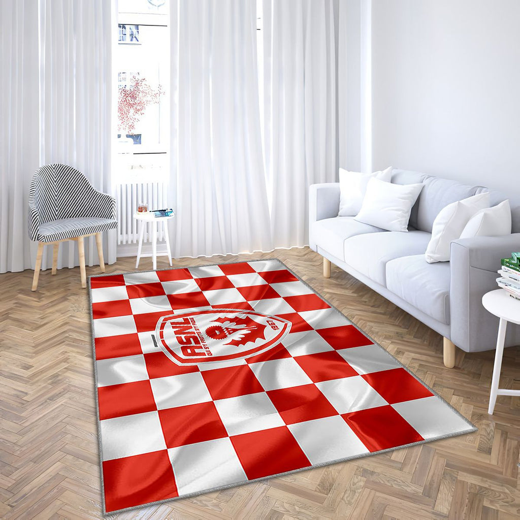 Comme Logo Nancy Tapis Sol - Tapis De Salon, Drapeau Rouge Et Blanc Footballnancy Française Tapis Art, Tapis pour la décoration de la maison