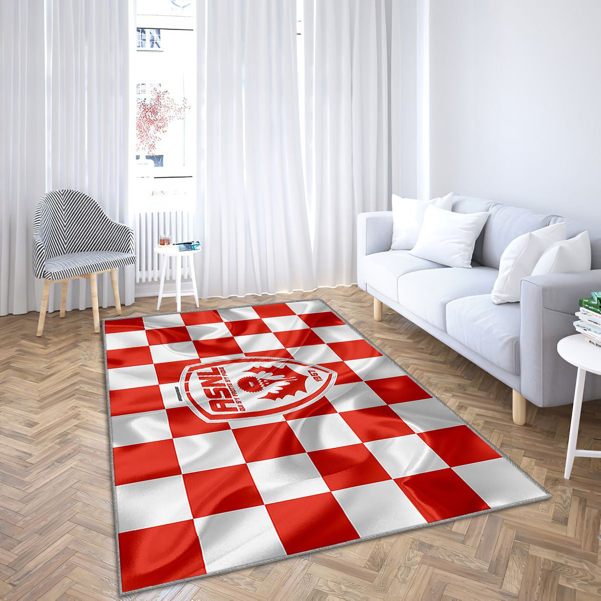 Comme Logo Nancy Tapis Sol - Tapis De Salon, Drapeau Rouge Et Blanc Footballnancy Française Tapis Art, Tapis pour la décoration de la maison
