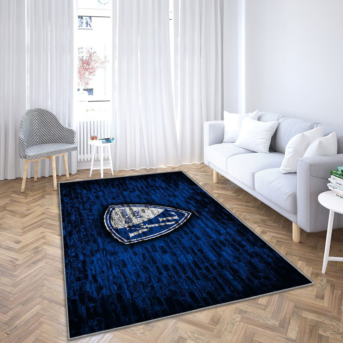Bochum Fc Tapis Sol - Tapis De Salon, Blue Brick Wall Bundesliga 2 Club De Football Allemand Tapis Art, Tapis pour la décoration de la maison