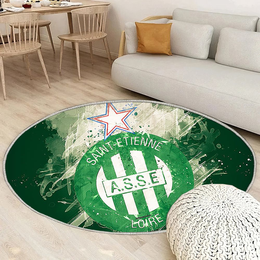 As Saint-Etiennefootball françaisfond vert Tapis Sol - Tapis De Salon, Tapis Art, Tapis pour la décoration de la maison