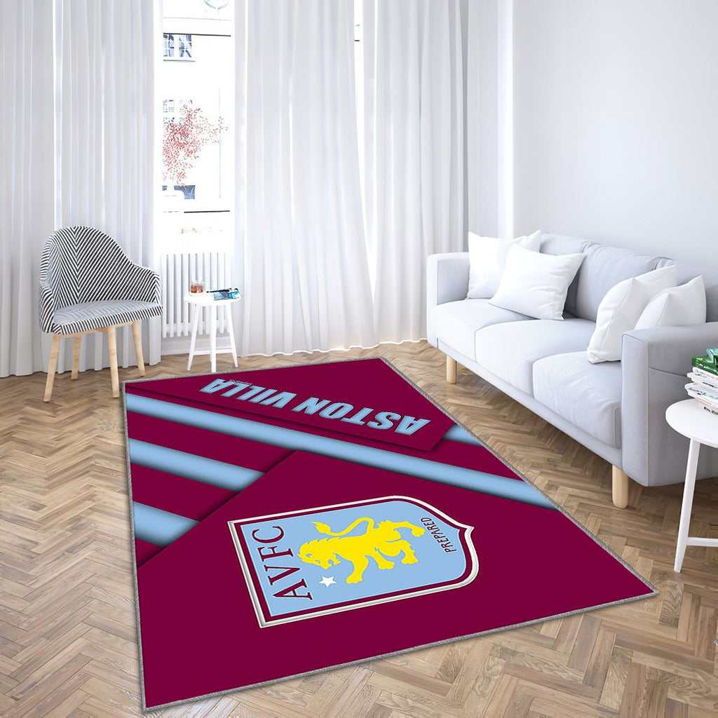 Aston Villa Fc Tapis Sol - Tapis De Salon, Purple Blue Ionenglish Football Club Tapis Art, Tapis pour la décoration de la maison