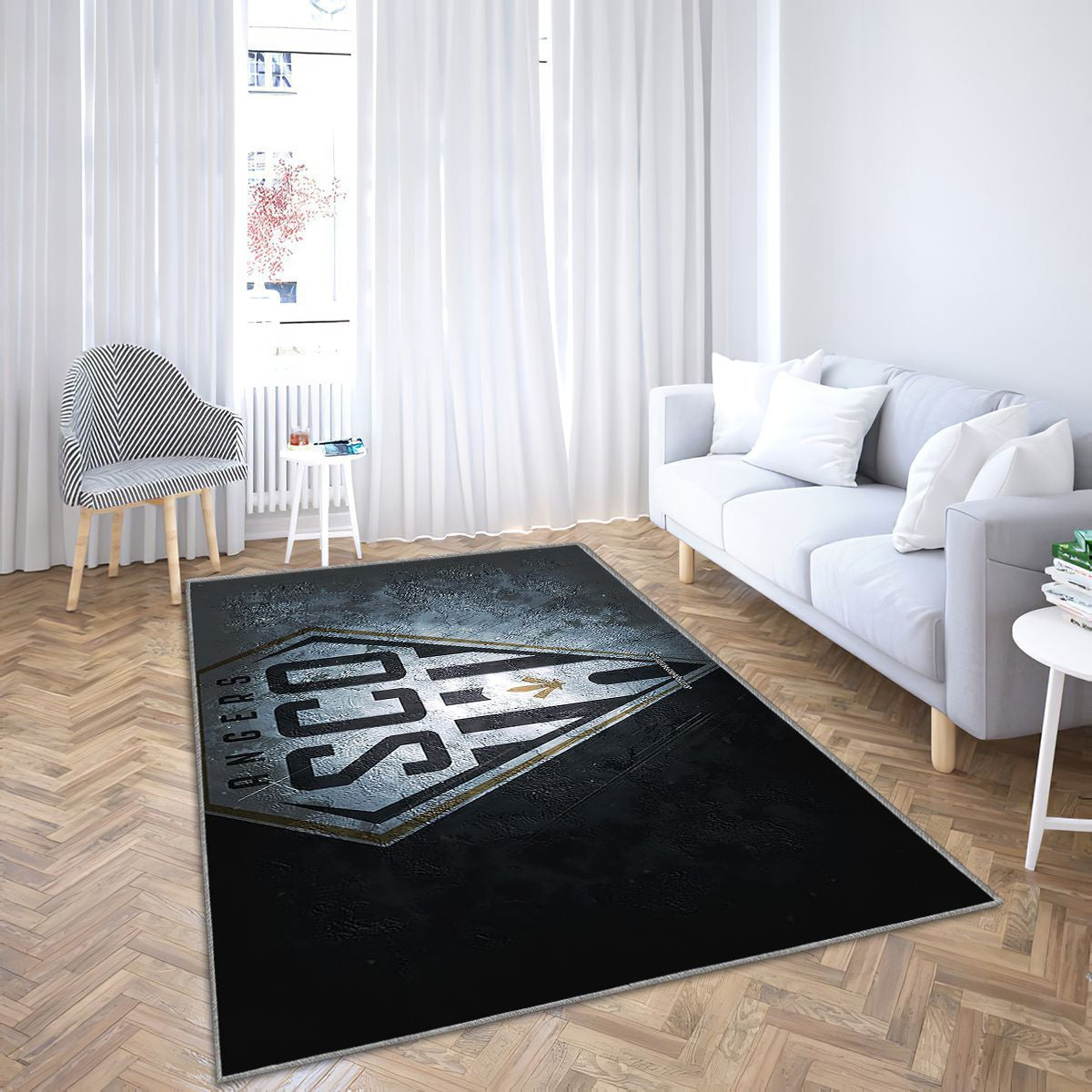 Angers Sco Tapis Sol - Tapis De Salon, Blanc Angers Scogrunge Art Tapis Art, Tapis pour la décoration de la maison