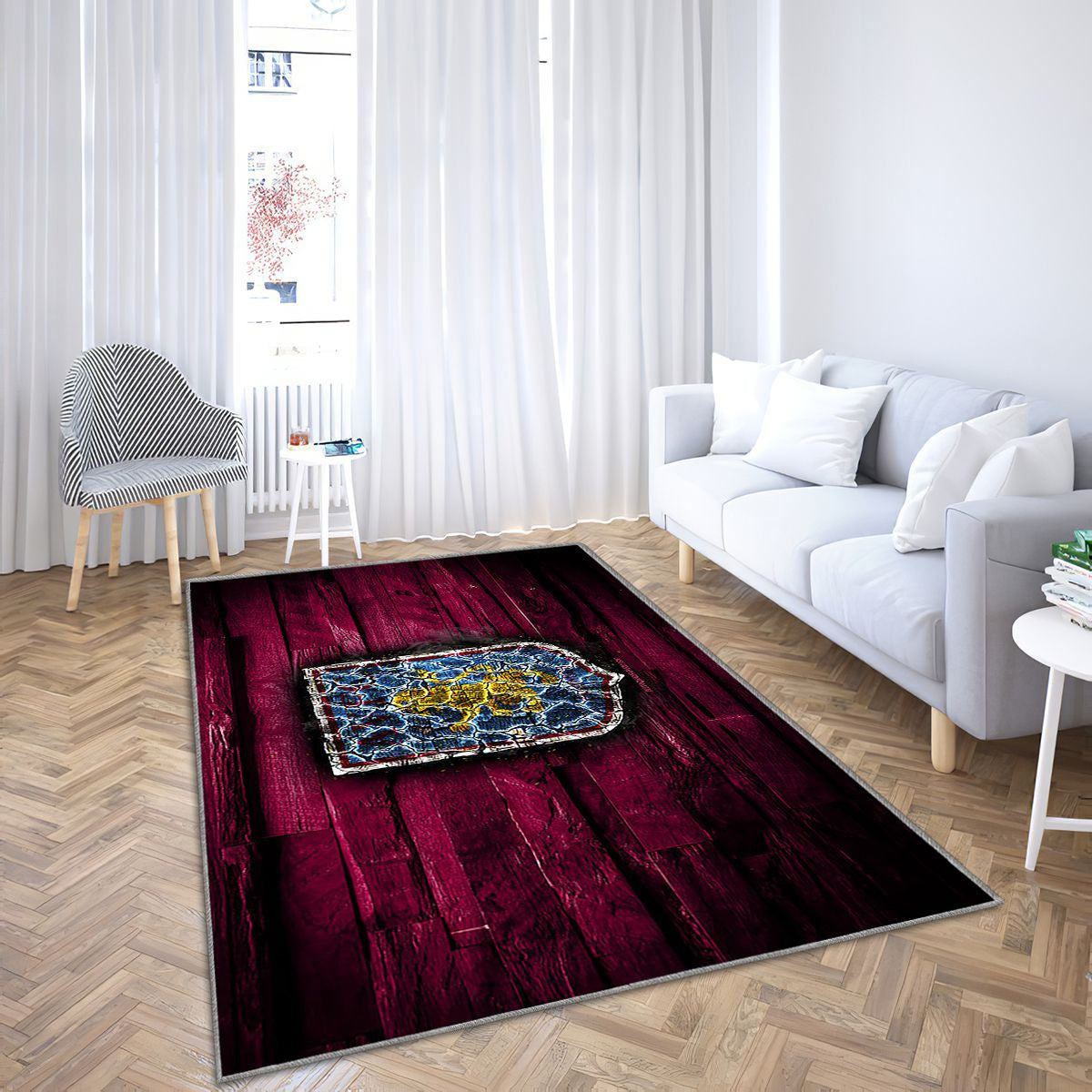 Aston Villa Fc Tapis Sol - Tapis De Salon, Championnat d'Angleterre Burningaston Villa Tapis Art, Tapis pour la décoration de la maison