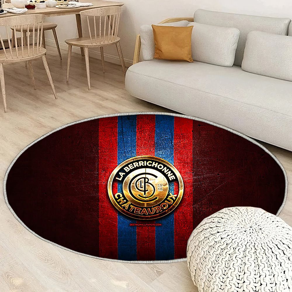 Berrichonne Châteauroux Fc Tapis Sol - Tapis De Salon, Ligue 2 Red Metal Football Tapis Art, Tapis pour la décoration de la maison