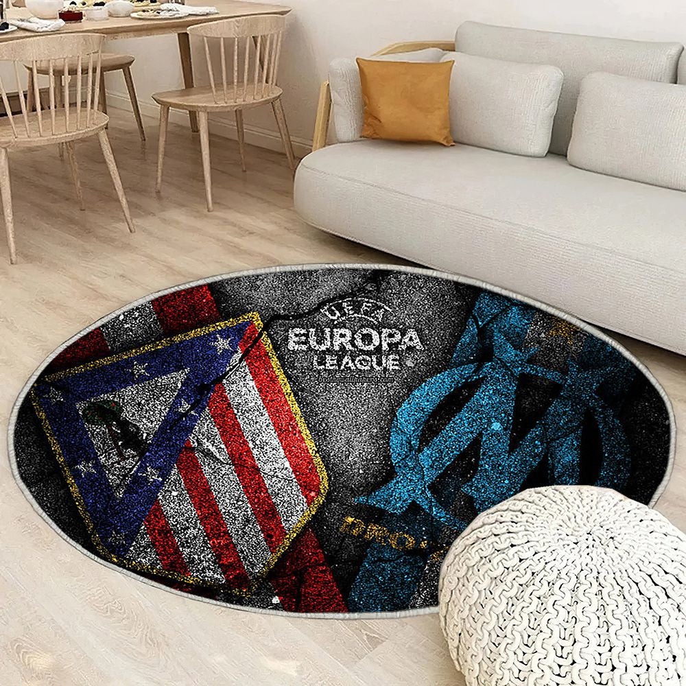 Atlético Madrid Tapis Sol - Tapis De Salon, UEFA Europa League Atlético Madrid Olympique de Marseille Tapis Art, Tapis pour la décoration de la maison