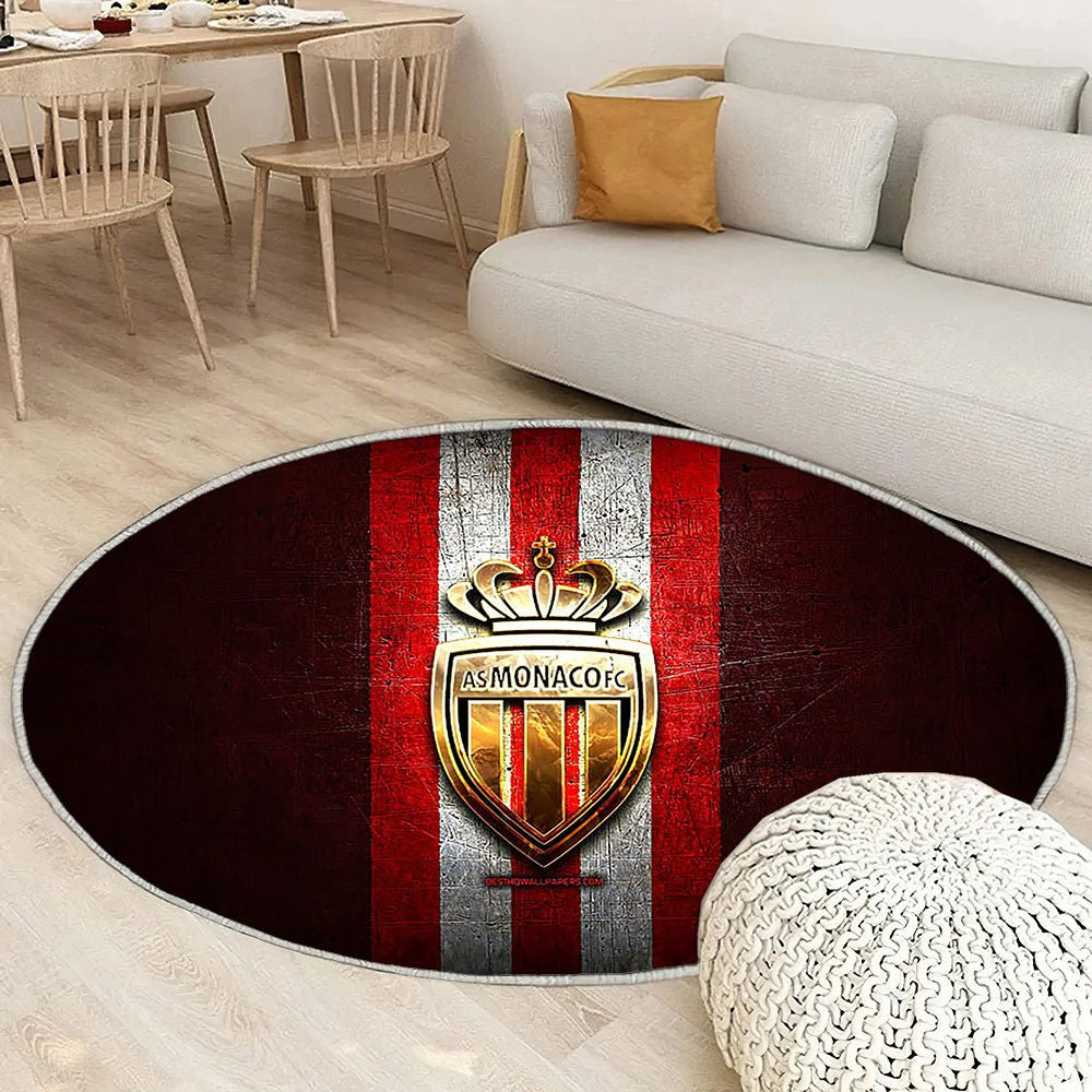 As Monaco Tapis Sol - Tapis De Salon, Ligue 1 Red Metal Football Tapis Art, Tapis pour la décoration de la maison