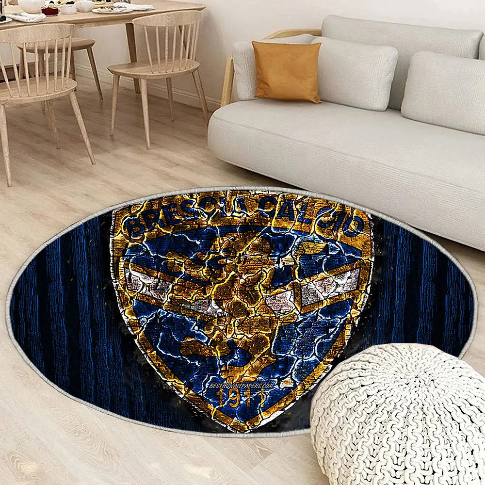 Brescia Calcio Tapis Sol - Tapis De Salon, Serie B Club de Football Italien en Bois Bleu Tapis Art, Tapis pour la décoration de la maison