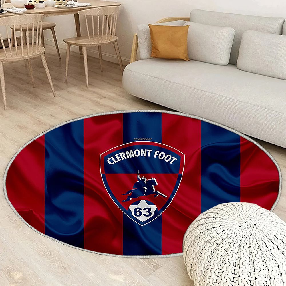 Clermont Foot 63 Tapis Sol - Tapis De Salon, Drapeau Soie Bleu Bourgogne Football Français Tapis Art, Tapis pour la décoration de la maison