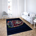 Cosenza Calcio Tapis Sol - Tapis De Salon, Serie B Club de Football Italien en Bois Bleu Tapis Art, Tapis pour la décoration de la maison