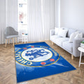Chelsea Fc Paint ArtEnglish Football Team Premier League Tapis Sol - Tapis De Salon, fond bleu Tapis Art, Tapis pour la décoration de la maison