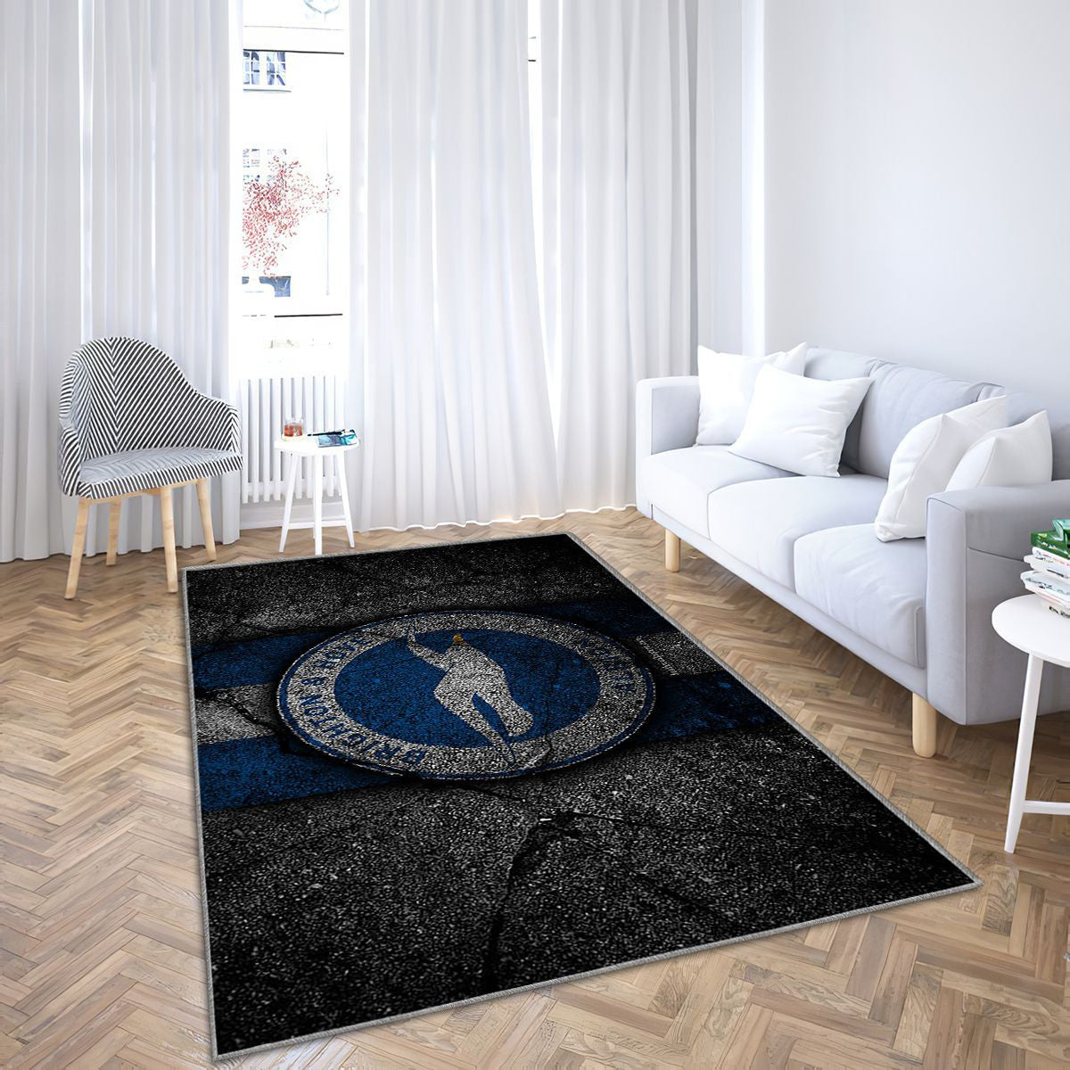 Brighton Fc Logo Tapis Sol - Tapis De Salon, Grunge Angleterre Tapis Art, Tapis pour la décoration de la maison