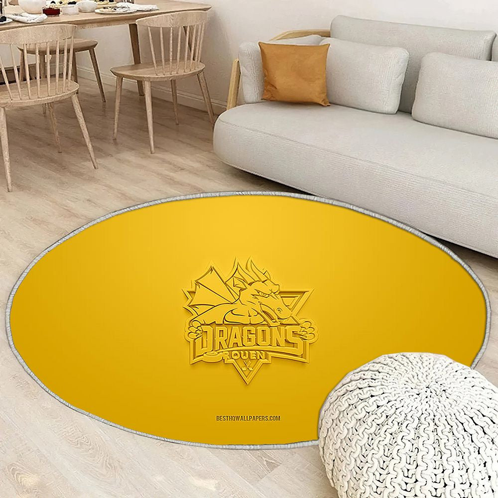 Dragons De Rouen Equipe de France de Hockey sur Glace Tapis Sol - Tapis De Salon, Tapis Art, Tapis pour la décoration de la maison