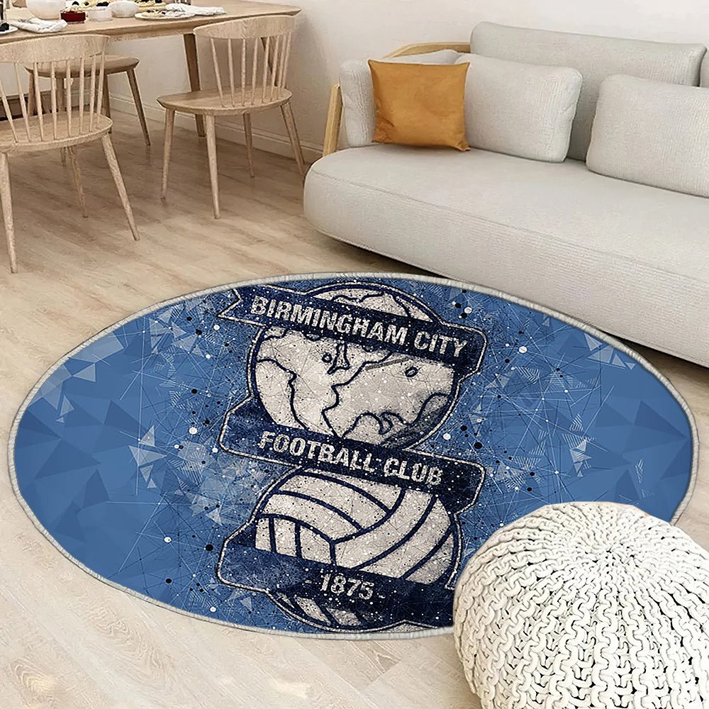Birmingham City Fc Art géométrique Tapis Sol - Tapis De Salon, Club de football anglais bleu Tapis Art, Tapis pour la décoration de la maison