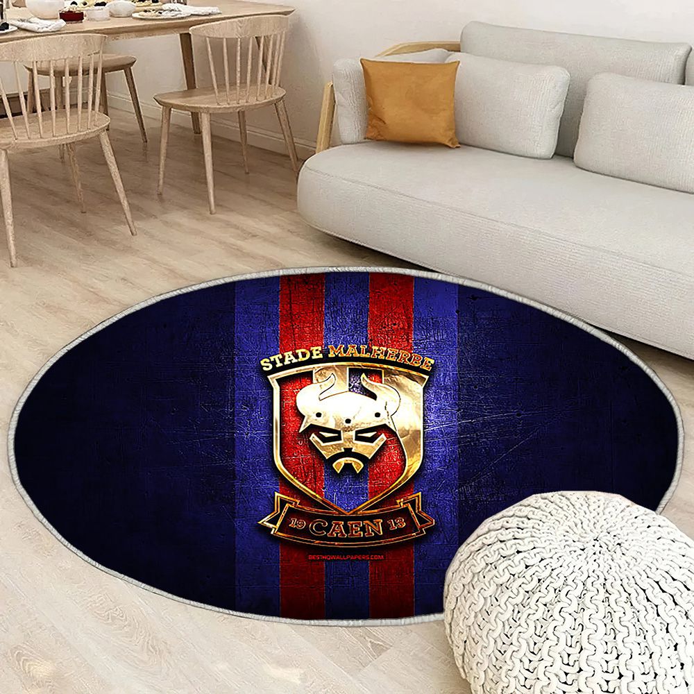 Caen Fc Tapis Sol - Tapis De Salon, Ligue 2 Blue Metal Football Tapis Art, Tapis pour la décoration de la maison