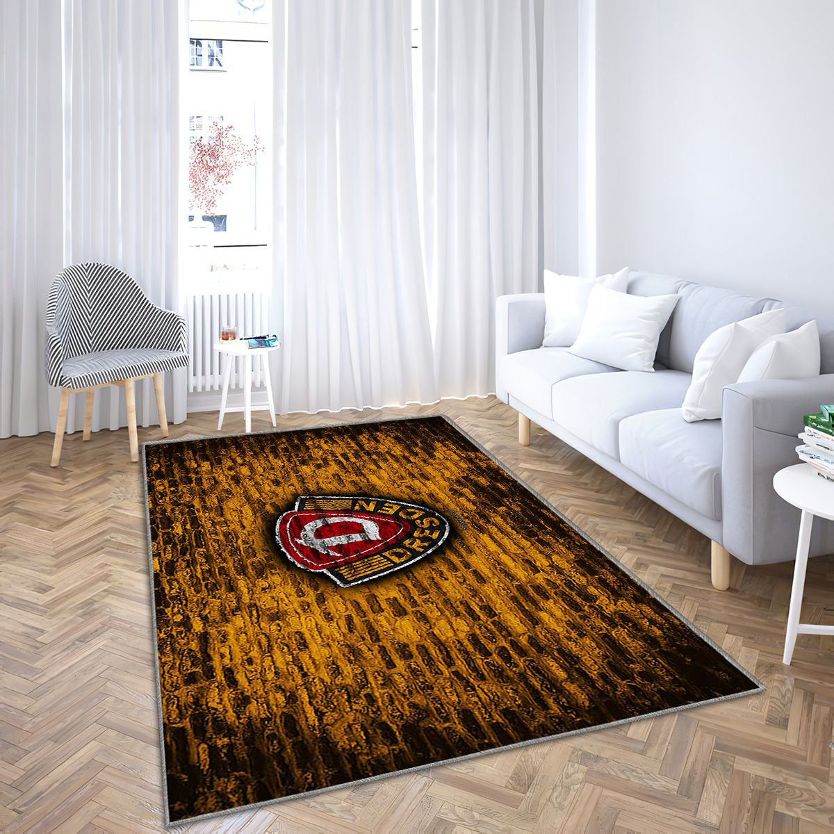 Dynamo Dresden Fc Tapis Sol - Tapis De Salon, Mur De Briques Jaunes Bundesliga 2 Club De Football Allemand Tapis Art, Tapis pour la décoration de la maison