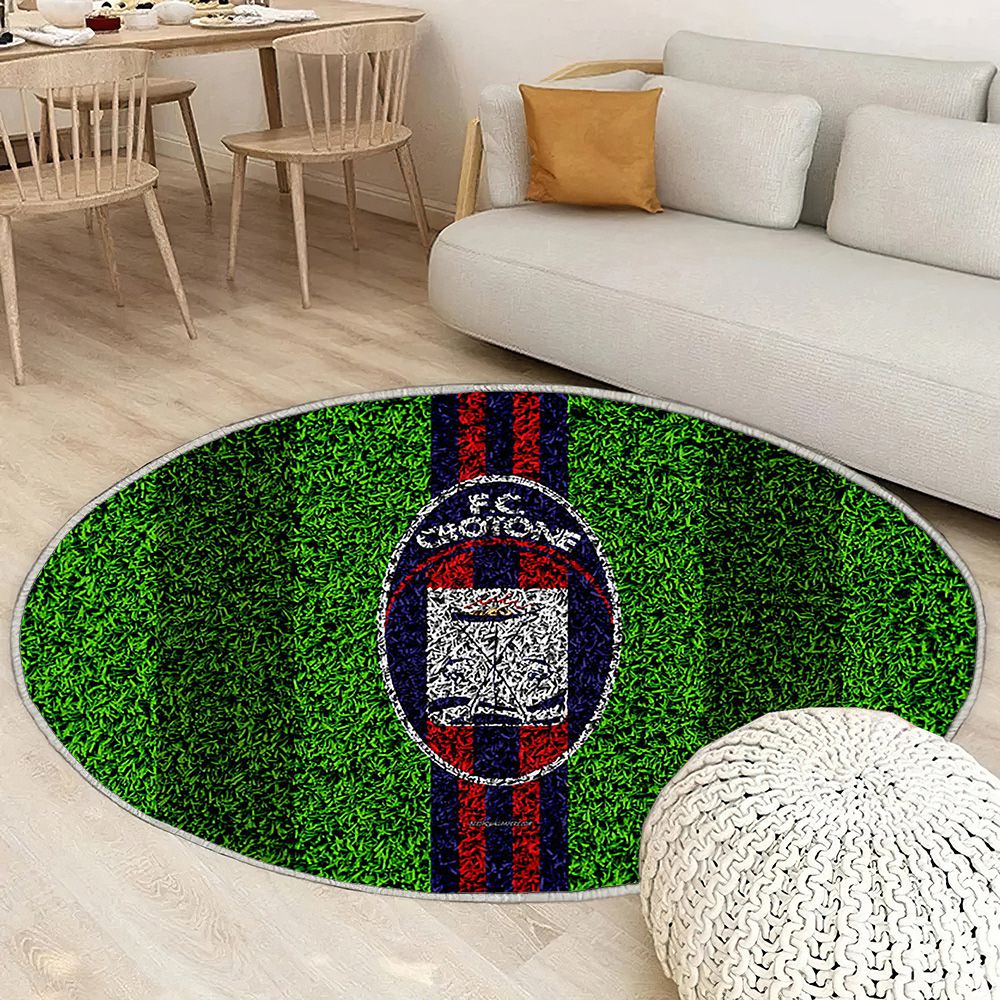 Logo Crotone Fc Tapis Sol - Tapis De Salon, Club De Football Italien Bleu Rouge Tapis Art, Tapis pour la décoration de la maison