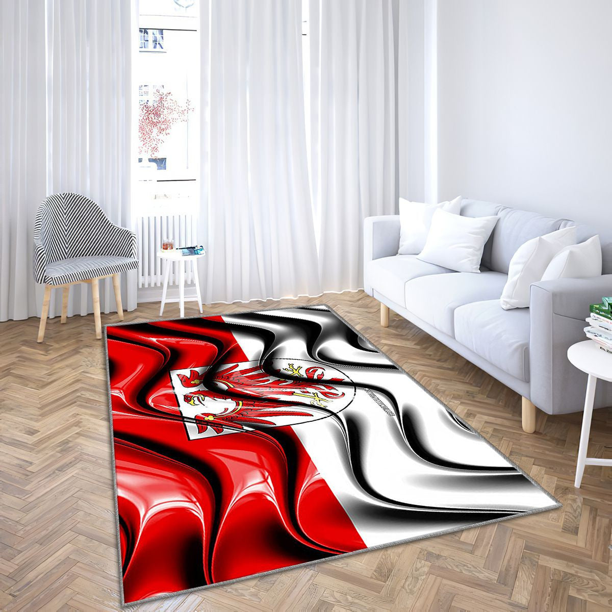 Brandebourg Drapeau États d'Allemagne Tapis Sol - Tapis De Salon, Brandebourg Brandebourg États allemands Tapis Art, Tapis pour la décoration de la maison