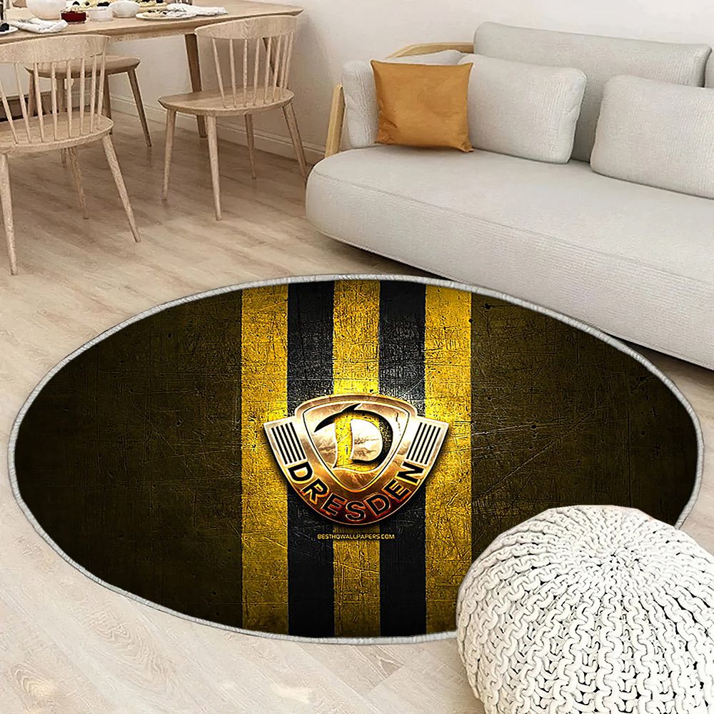 Dynamo Dresden Fc Tapis Sol - Tapis De Salon, Bundesliga 2 Football en métal jaune Tapis Art, Tapis pour la décoration de la maison