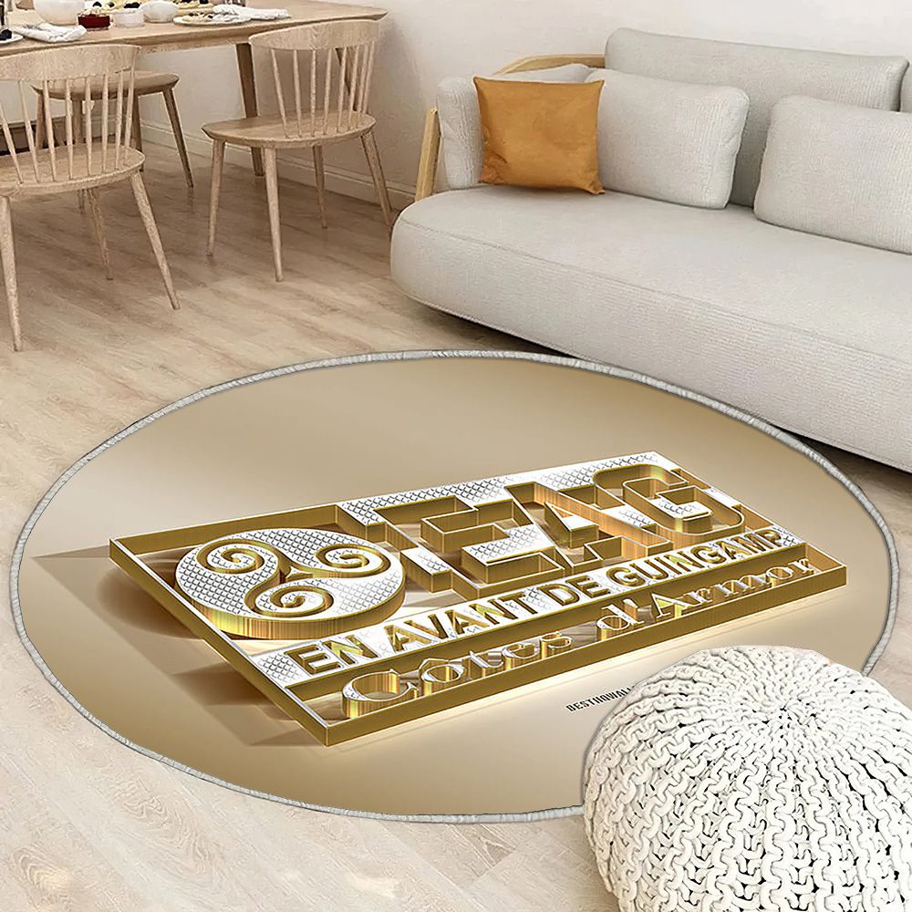 Ea Guingamp Tapis Sol - Tapis De Salon, Golden Silverguingamp France Tapis Art, Tapis pour la décoration de la maison