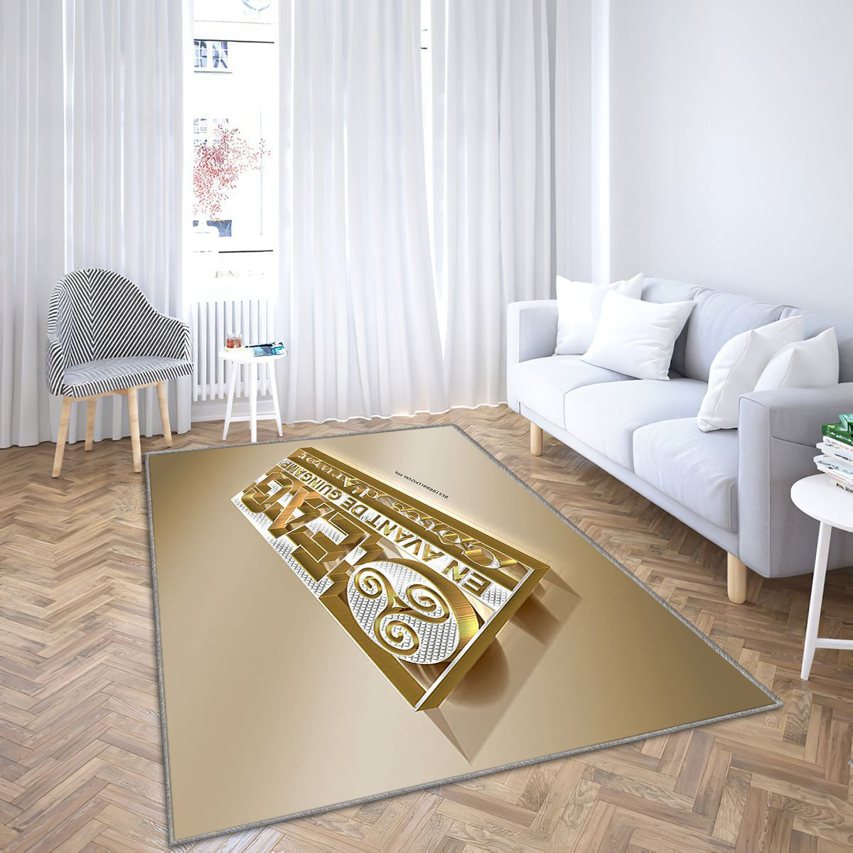 Ea Guingamp Tapis Sol - Tapis De Salon, Golden Silverguingamp France Tapis Art, Tapis pour la décoration de la maison