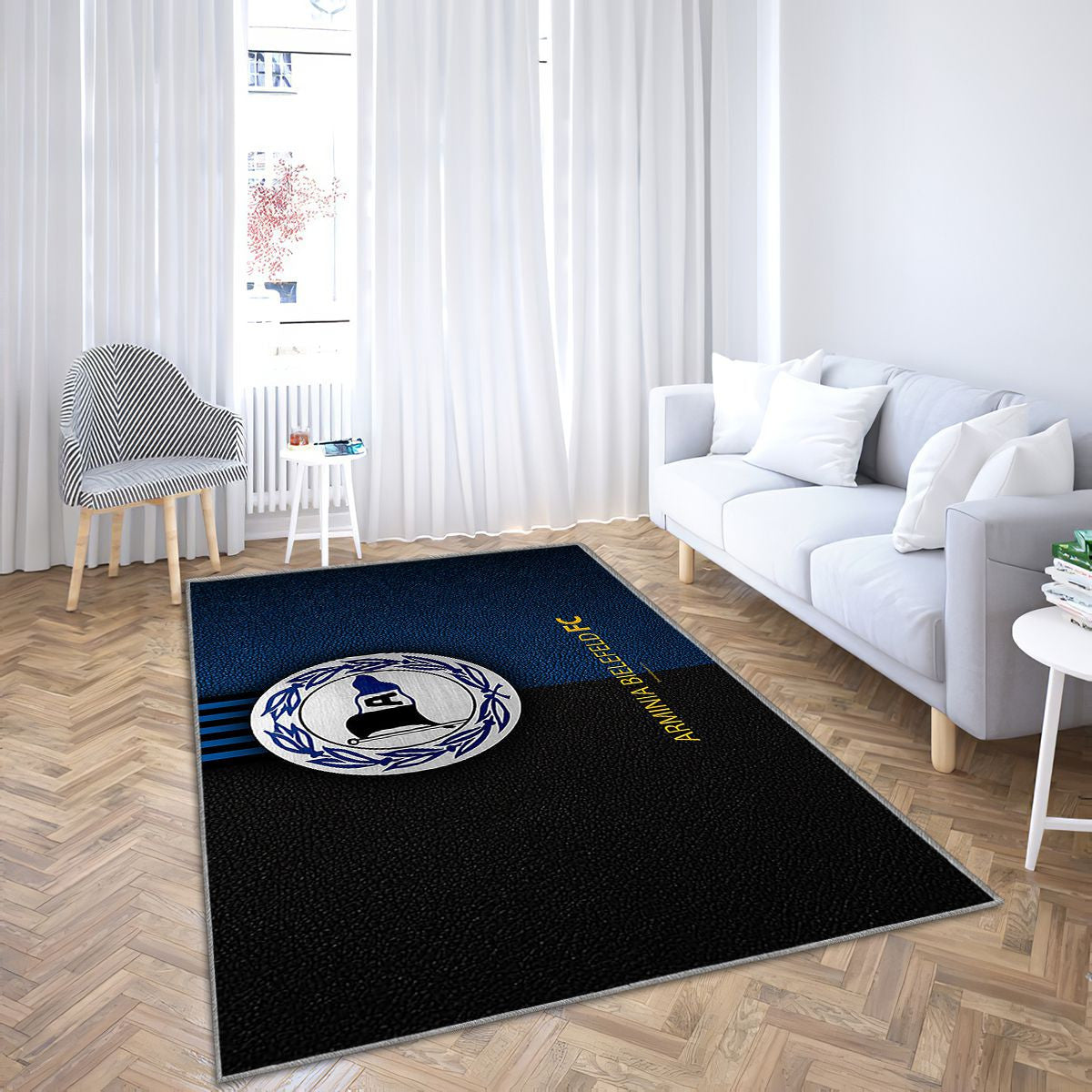 Dsc Arminia Bielefeld Fc Cuir Texturebielefeld Allemagne Tapis Sol - Tapis De Salon, Deuxième Division Tapis Art, Tapis pour la décoration de la maison