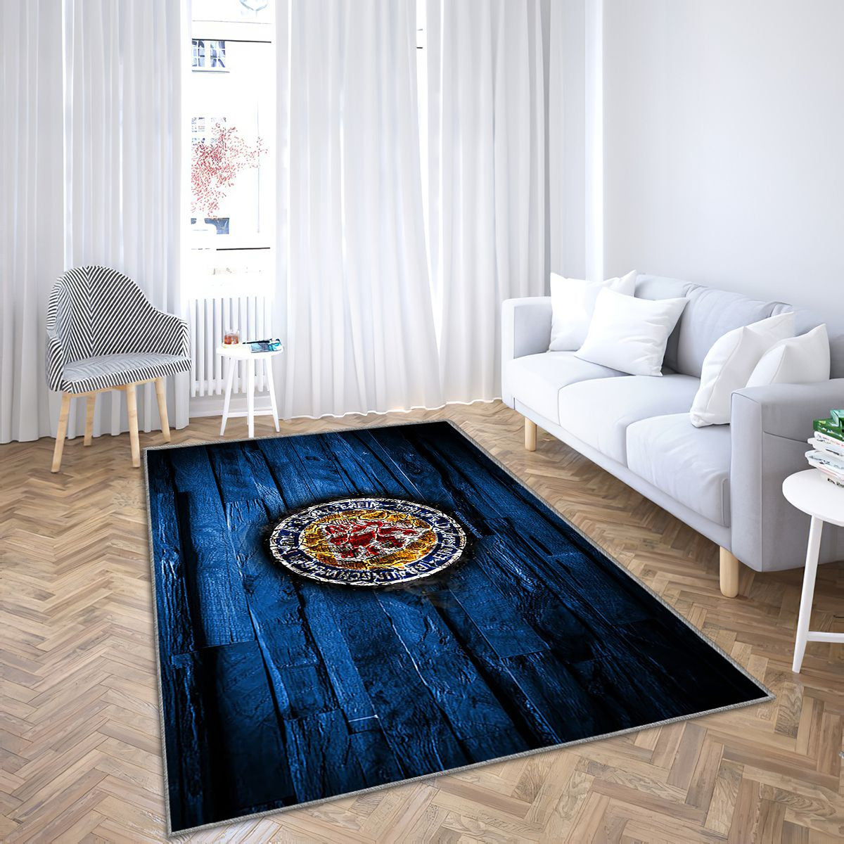 Braunschweig Fc Tapis Sol - Tapis De Salon, Bundesliga 2 Club de football allemand en bois bleu Tapis Art, Tapis pour la décoration de la maison