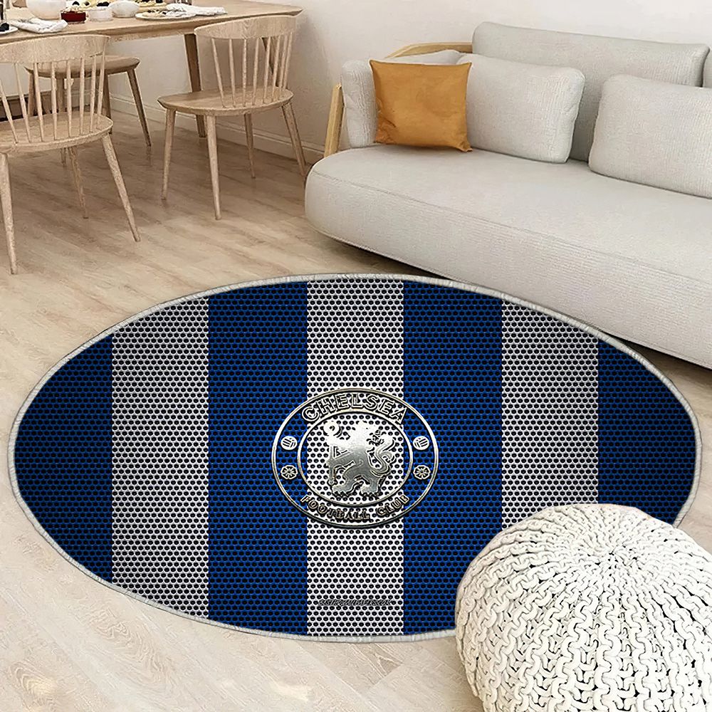 Chelsea Fc Logoblue White Mesh Chelsea Fc Tapis Sol - Tapis De Salon, Londres Angleterre Tapis Art, Tapis pour la décoration de la maison