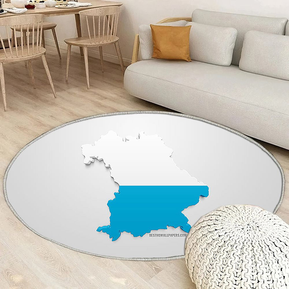 Silhouette de carte de Bavière Tapis Sol - Tapis De Salon, Allemagne Drapeau 3D de Bavière Allemagne Tapis Art, Tapis pour la décoration de la maison