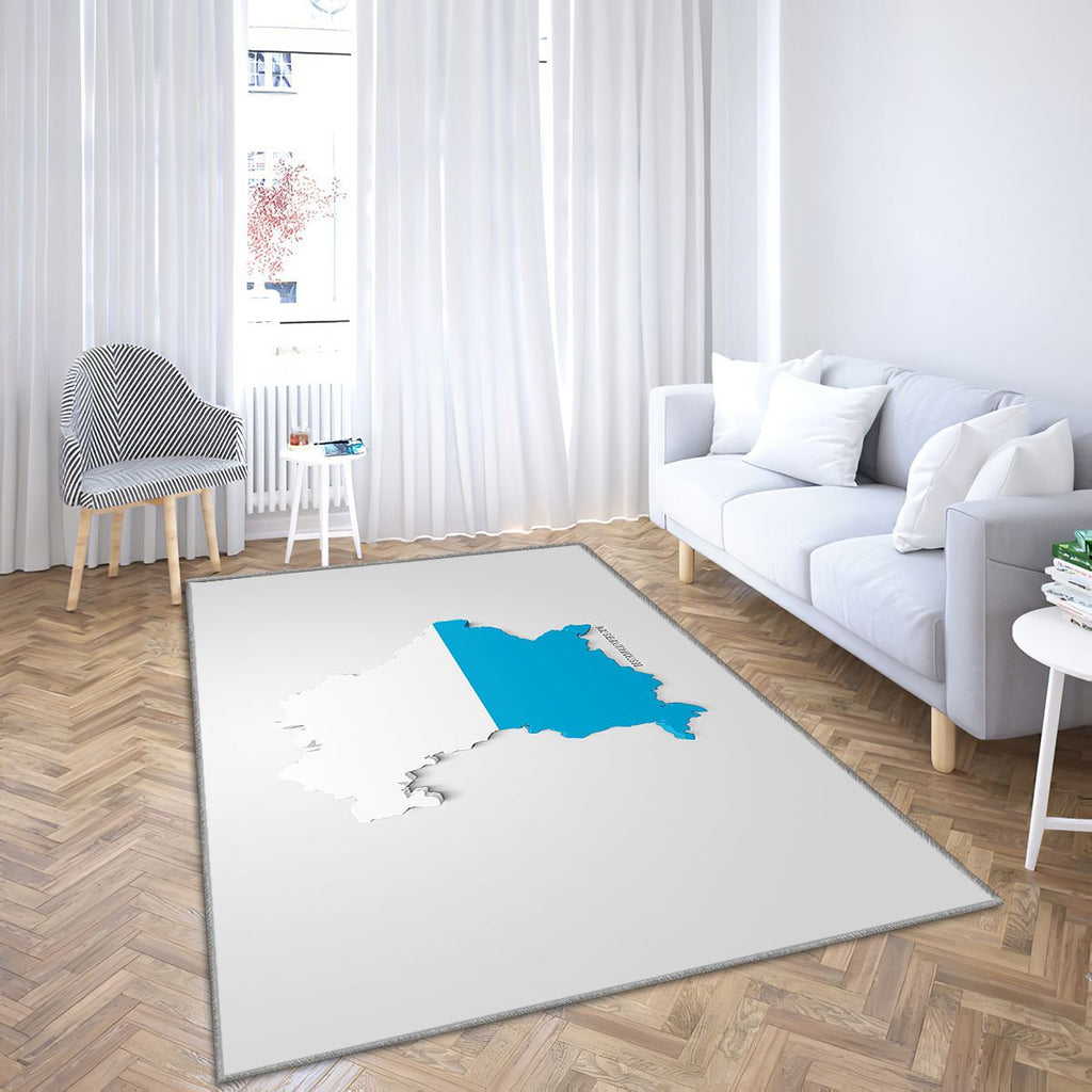 Silhouette de carte de Bavière Tapis Sol - Tapis De Salon, Allemagne Drapeau 3D de Bavière Allemagne Tapis Art, Tapis pour la décoration de la maison