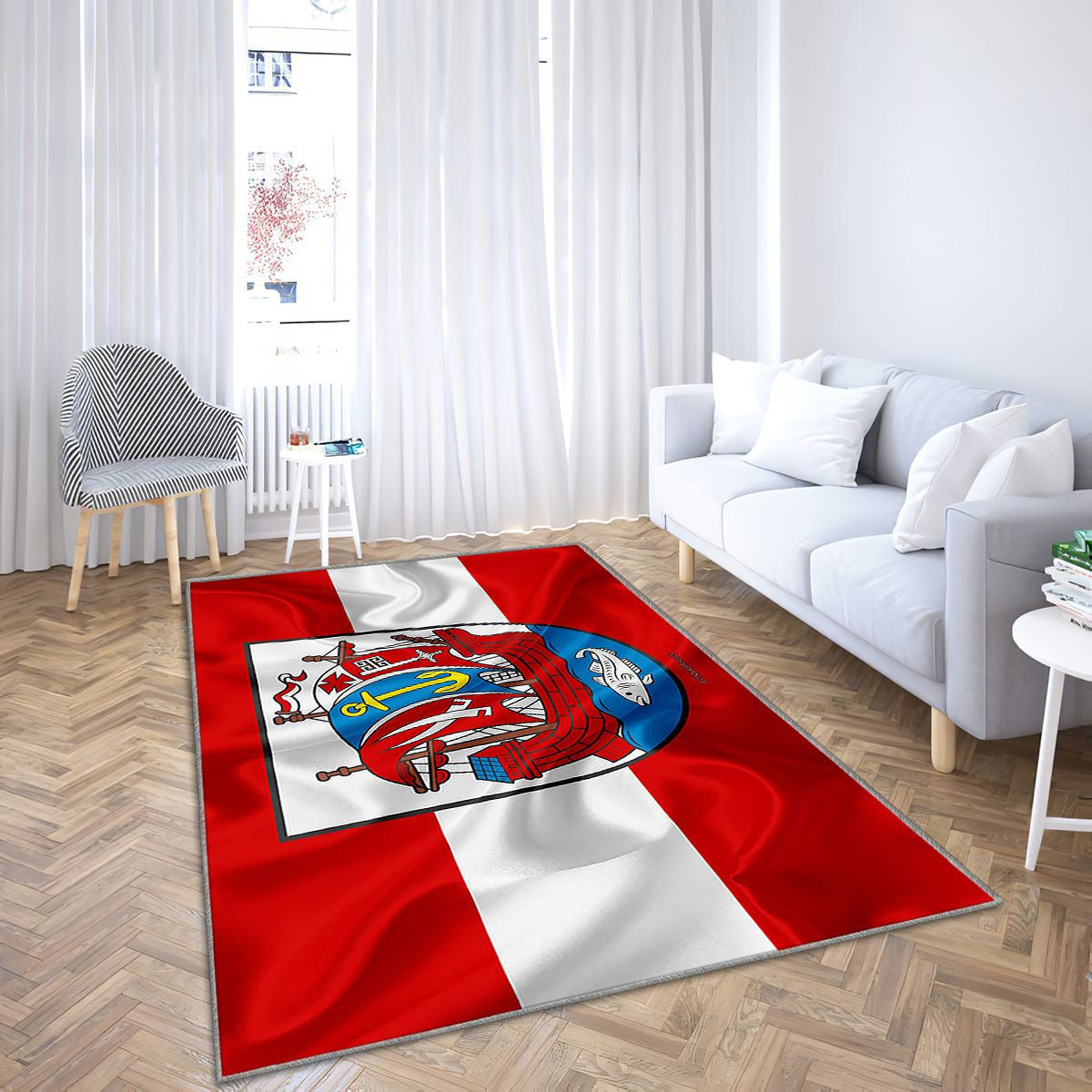 Drapeau de Bremerhaven Tapis Sol - Tapis De Salon, ville allemande Bremerhaven Allemagne Tapis Art, Tapis pour la décoration de la maison
