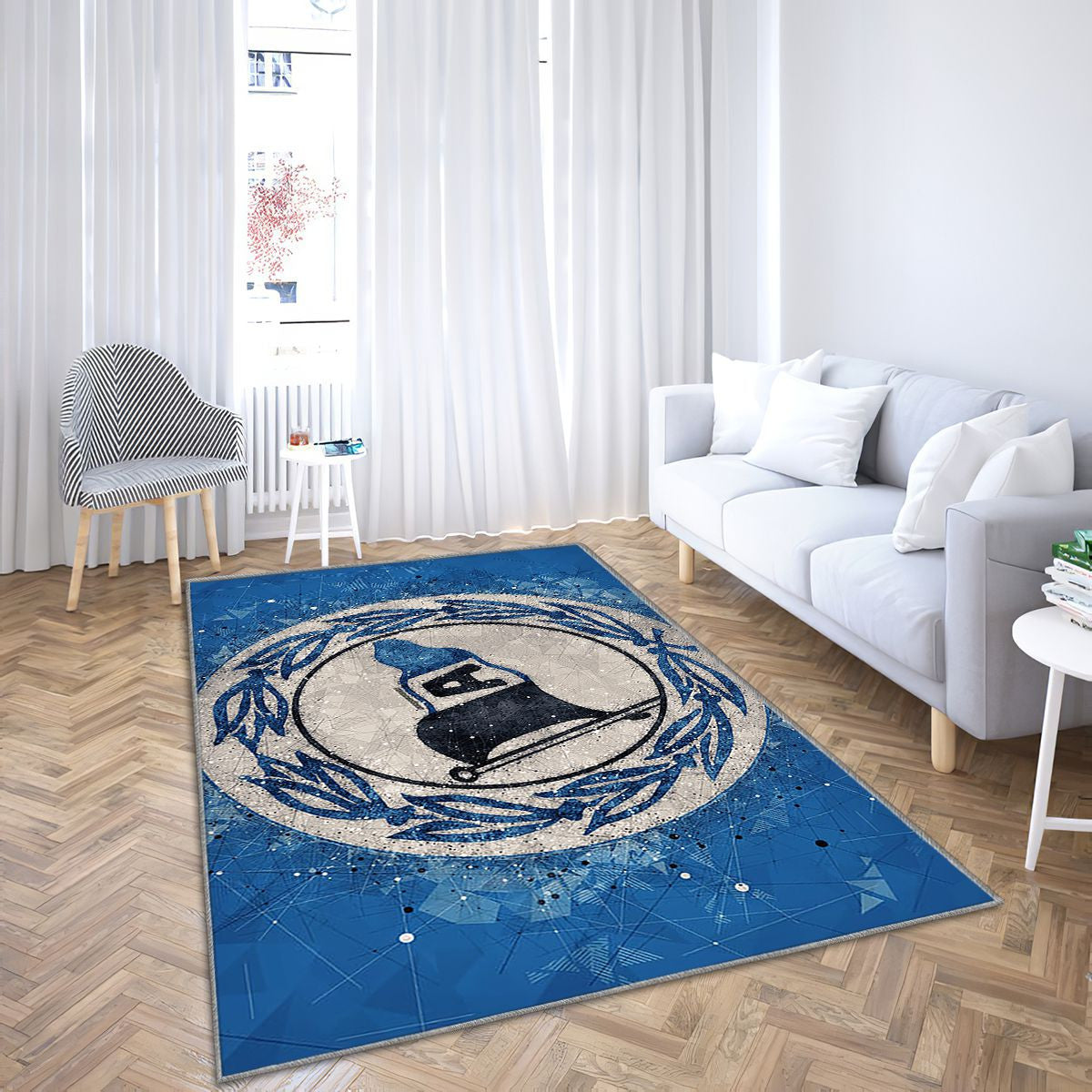 Dsc Arminia Bielefeld Club de football allemand Bielefeld Tapis Sol - Tapis De Salon, Football 2 Bundesliga Bleu Tapis Art, Tapis pour la décoration de la maison