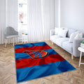 Comme Béziers Tapis Sol - Tapis De Salon, Drapeau Soie Rouge Bleu Football Français Tapis Art, Tapis pour la décoration de la maison
