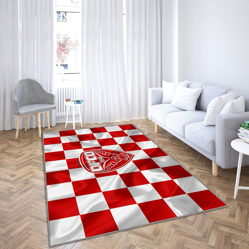 Logo Dijon Fco Tapis Sol - Tapis De Salon, Drapeau Blanc Rouge Football Françaisdijon Tapis Art, Tapis pour la décoration de la maison