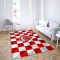 Logo Dijon Fco Tapis Sol - Tapis De Salon, Drapeau Blanc Rouge Football Françaisdijon Tapis Art, Tapis pour la décoration de la maison