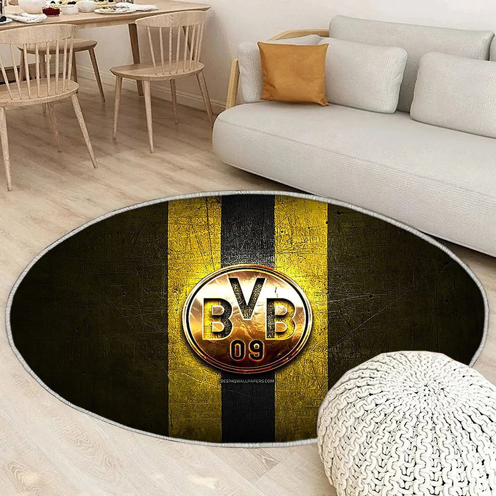 Borussia Dortmund Fc Tapis Sol - Tapis De Salon, Bundesliga Yellow Metal Football Tapis Art, Tapis pour la décoration de la maison